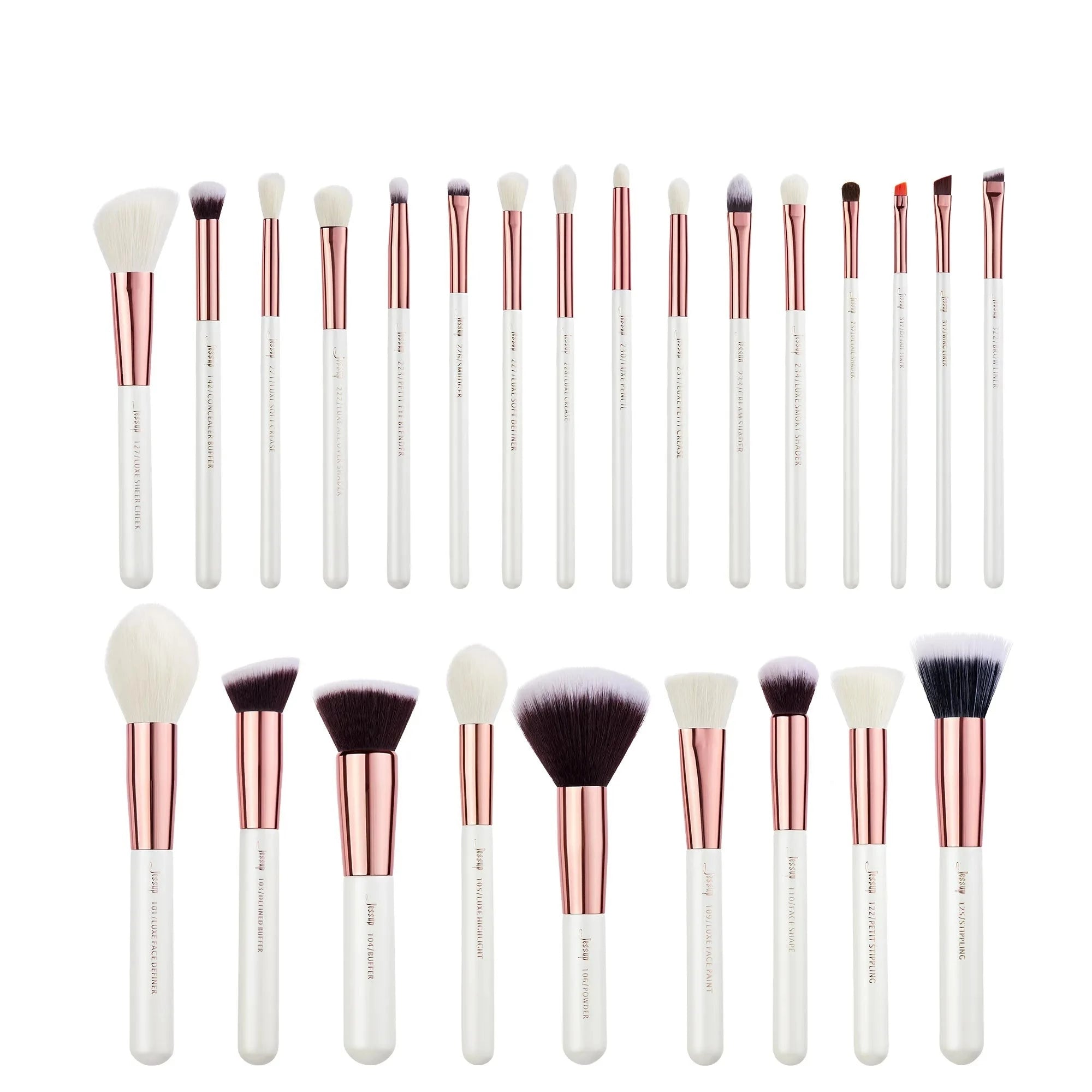 Pearl-White-Rose-Gold Makeup Brushes Set - Accessory Monk