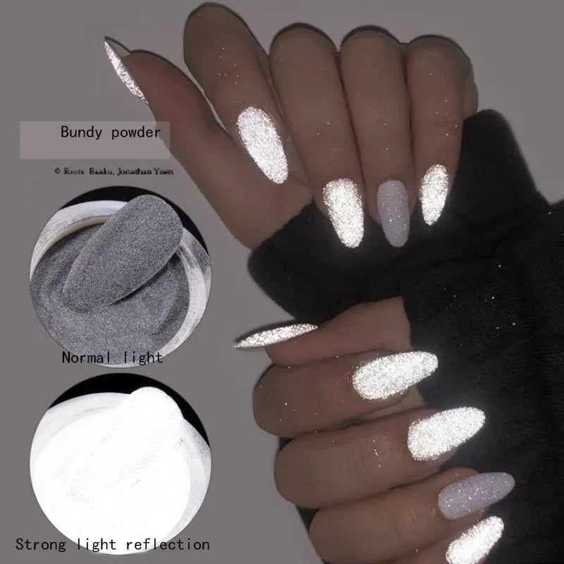 1 Box Reflective Nails Art Powder - Accessory Monk