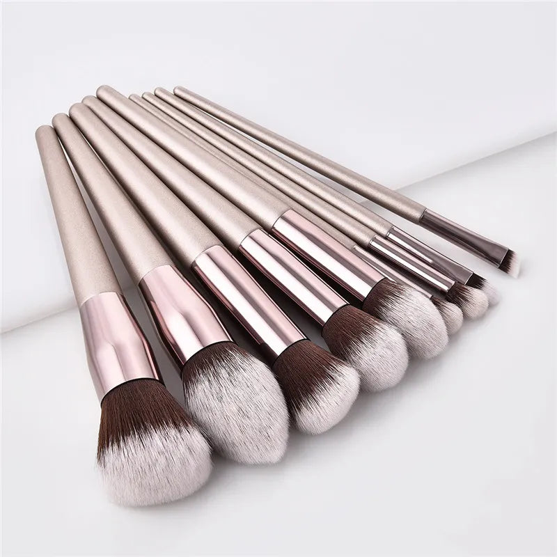 Champagne Color Makeup Brushes Set - Accessory Monk