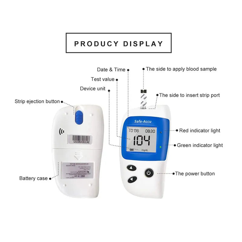 Digital Glucometer with Test Strips Lancets - Accessory Monk