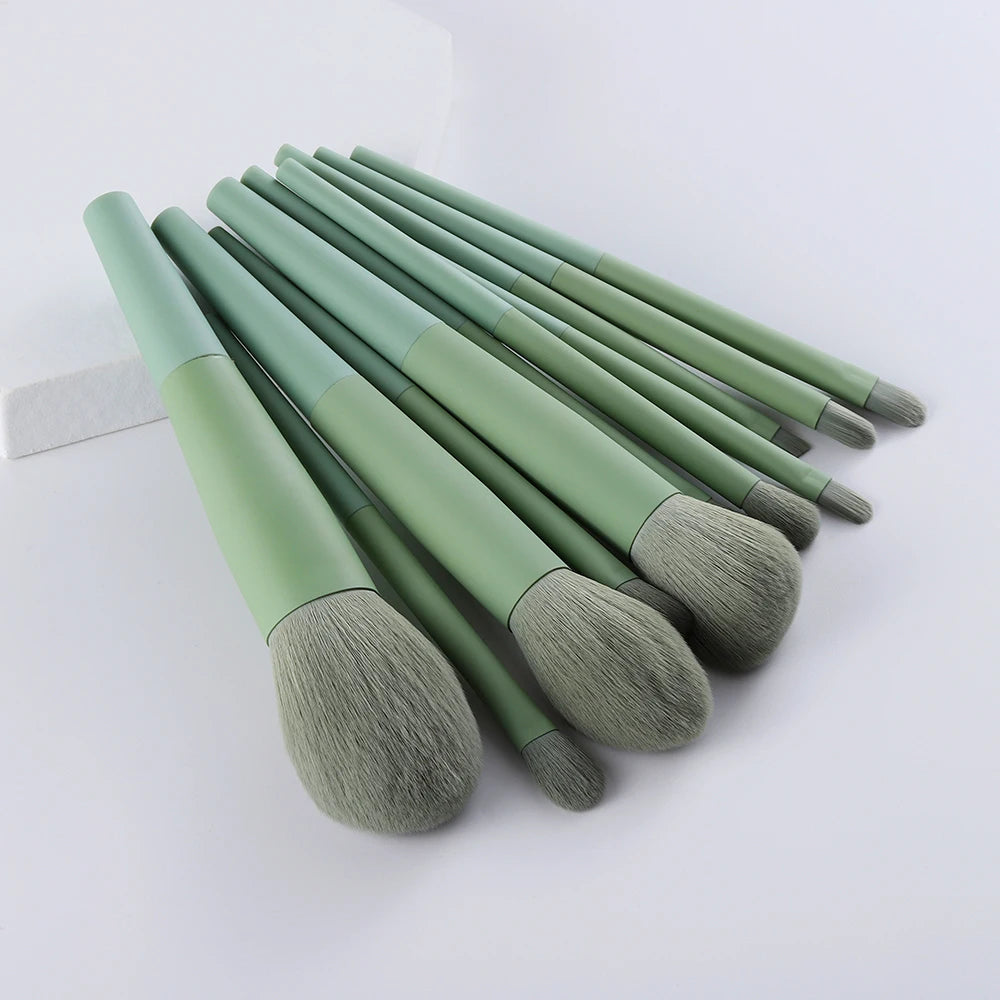 Natural Hair Green Makeup Brushes - Accessory Monk