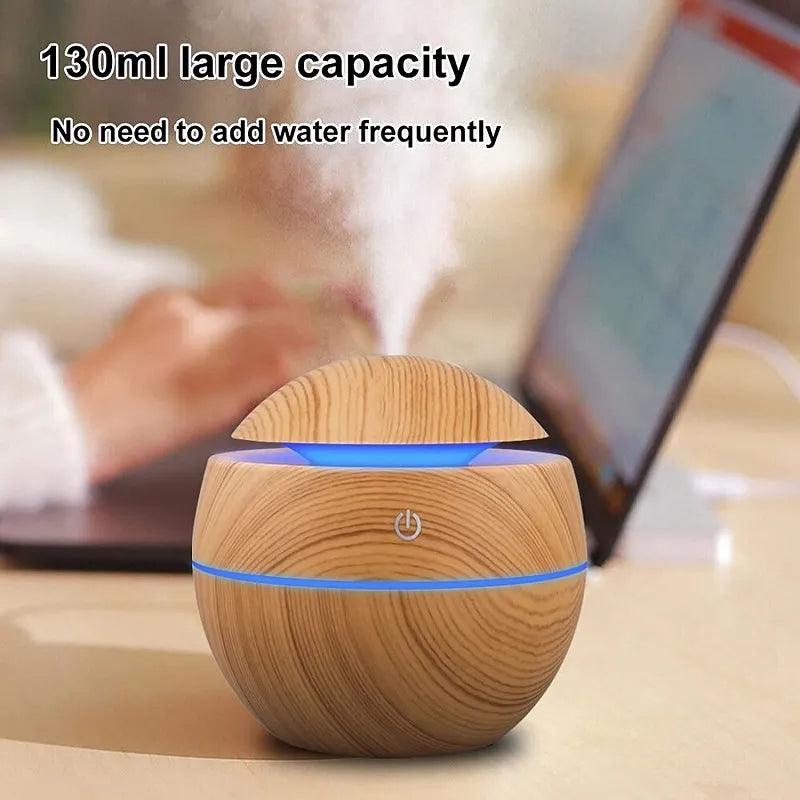 Aroma Diffuser Wood Ultrasonic 130ML Air Humidifier - Accessory Monk