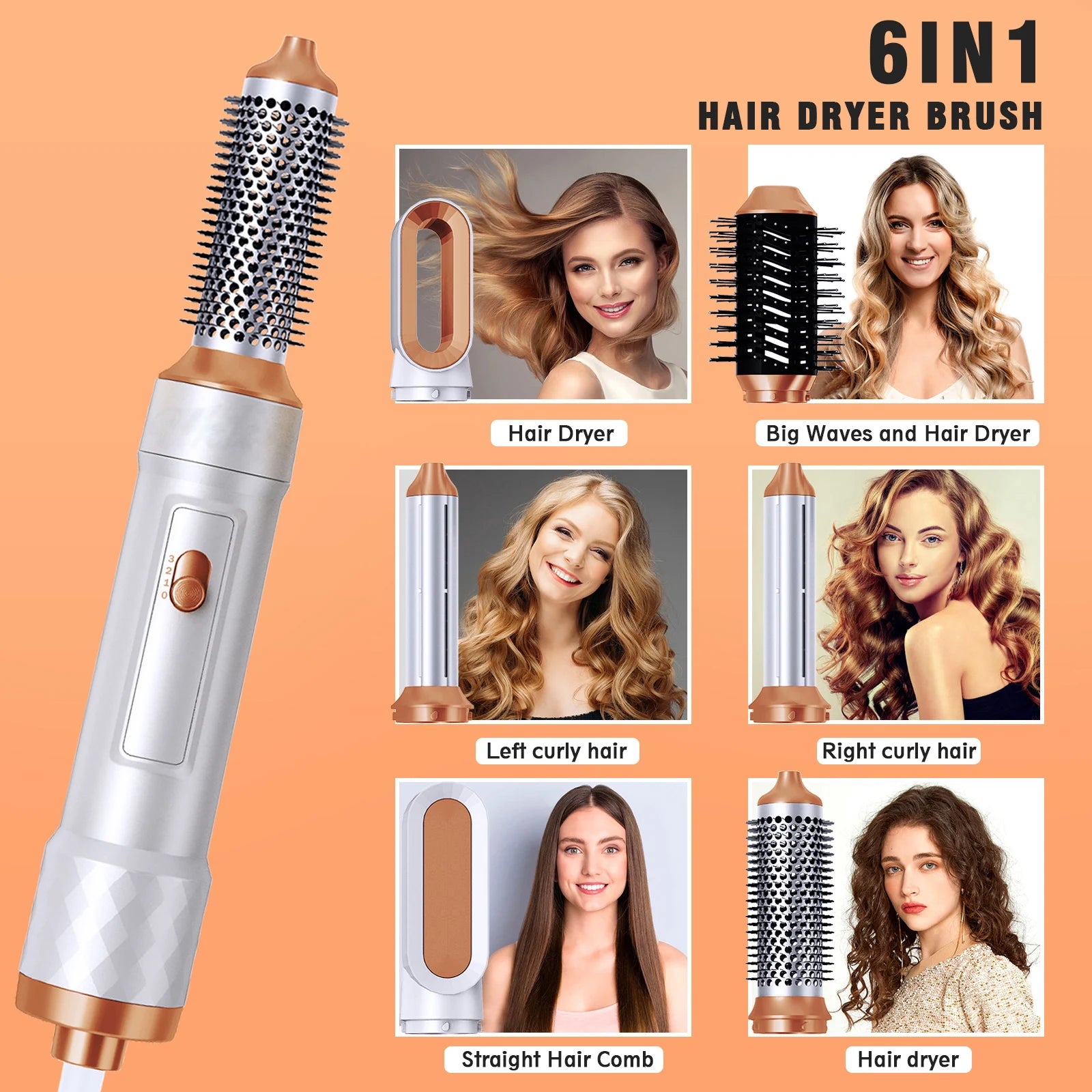 6 In 1 Hair Blower Brush - Accessory Monk