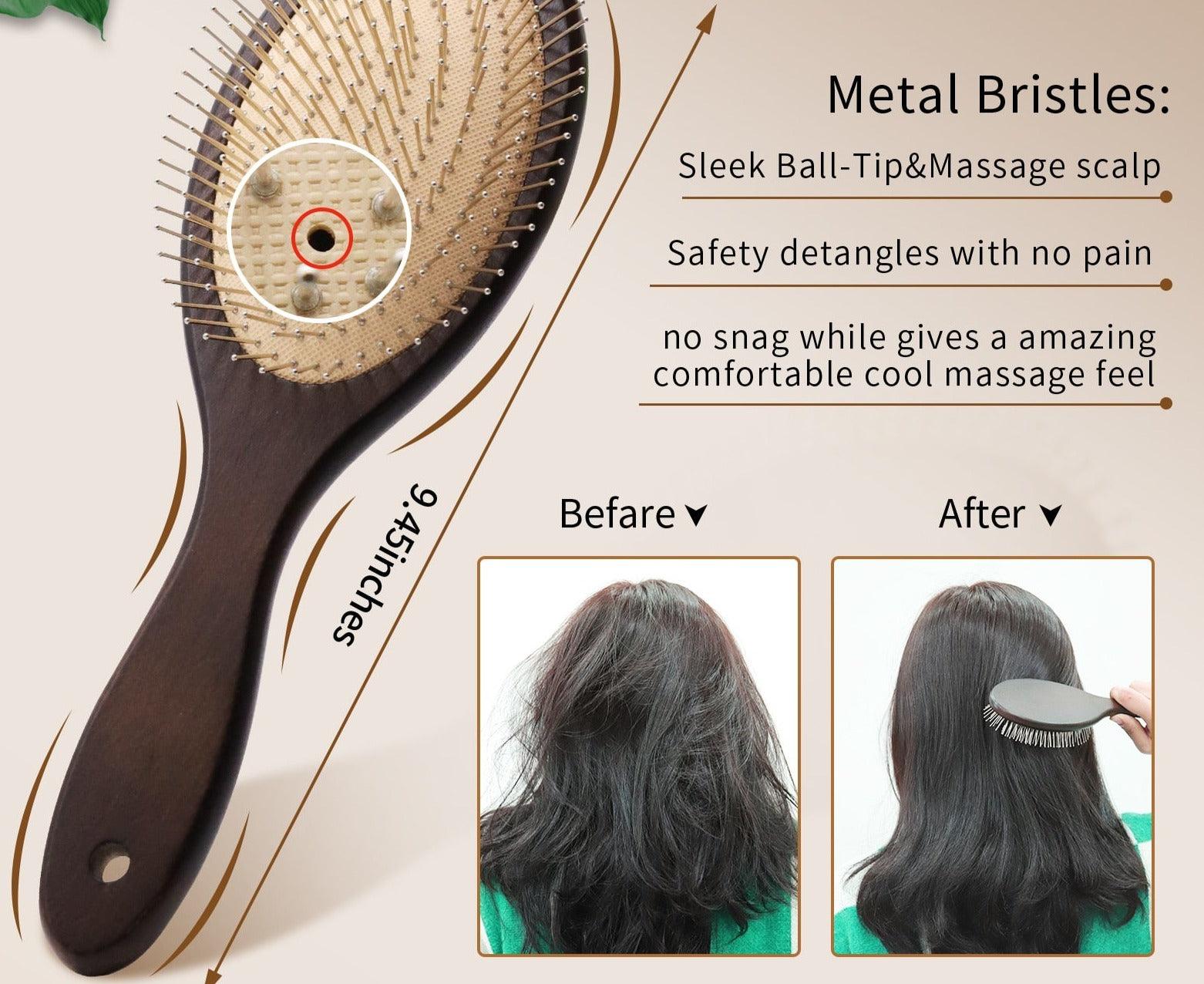 New Massage Steel Hair Brush - Accessory Monk