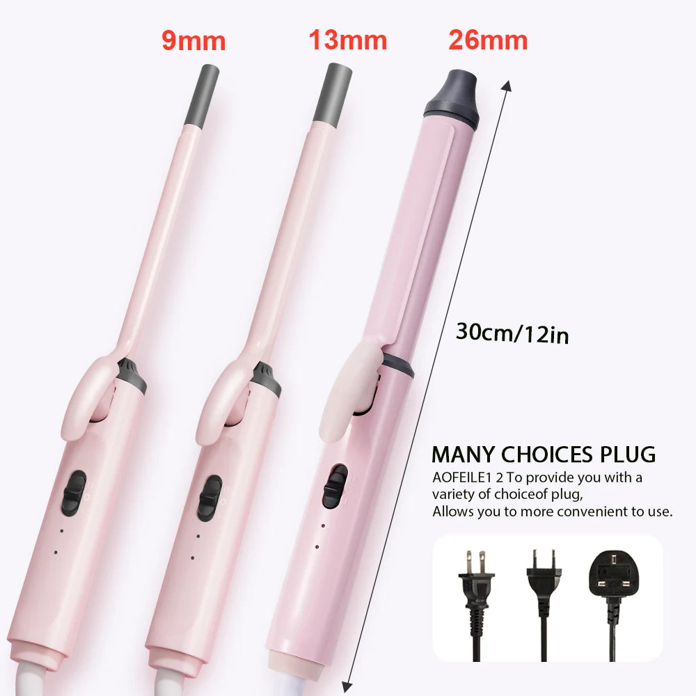 9mm/13mm/26mm Ceramic Hair Curling Iron - Accessory Monk