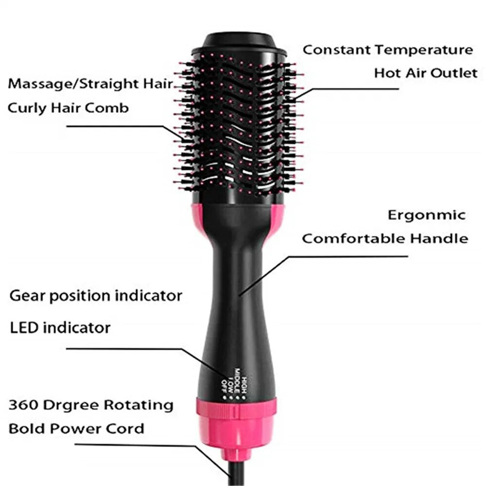 Hair Dryer Multifunctional Hot Air Brush Styler - Accessory Monk