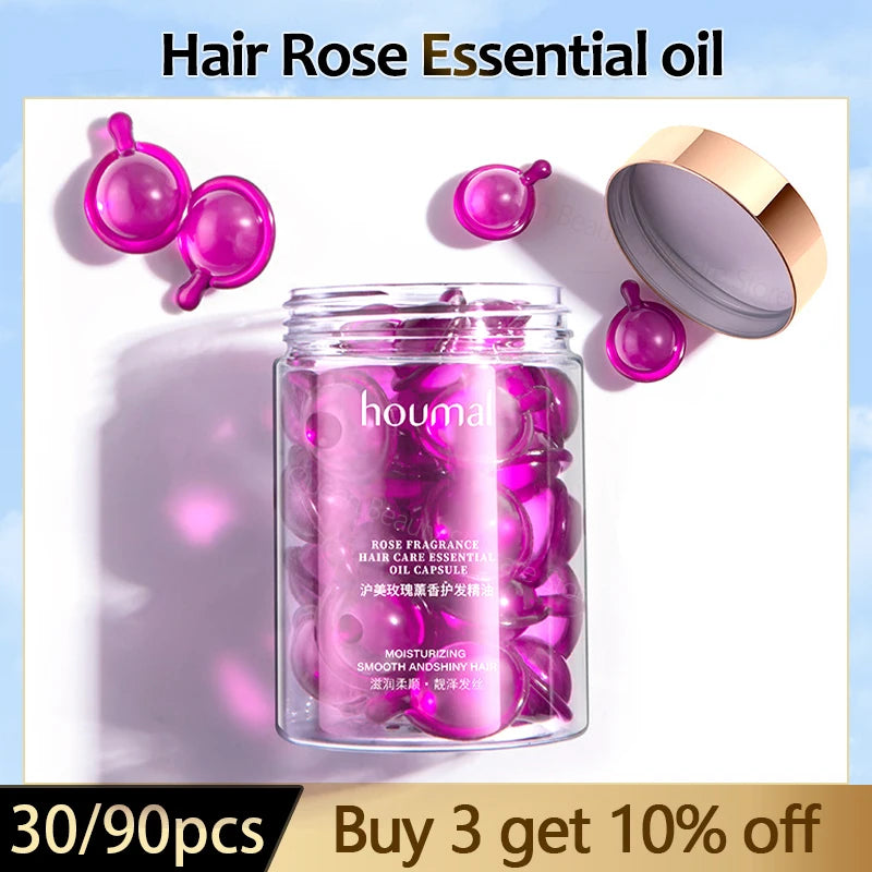 30Pcs Hair Rose Essential Oil Vitamin Capsule - Accessory Monk
