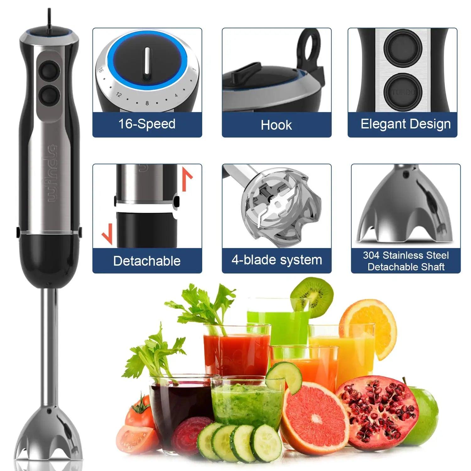 4-in-1 1000W Immersion Hand Blender - Accessory Monk