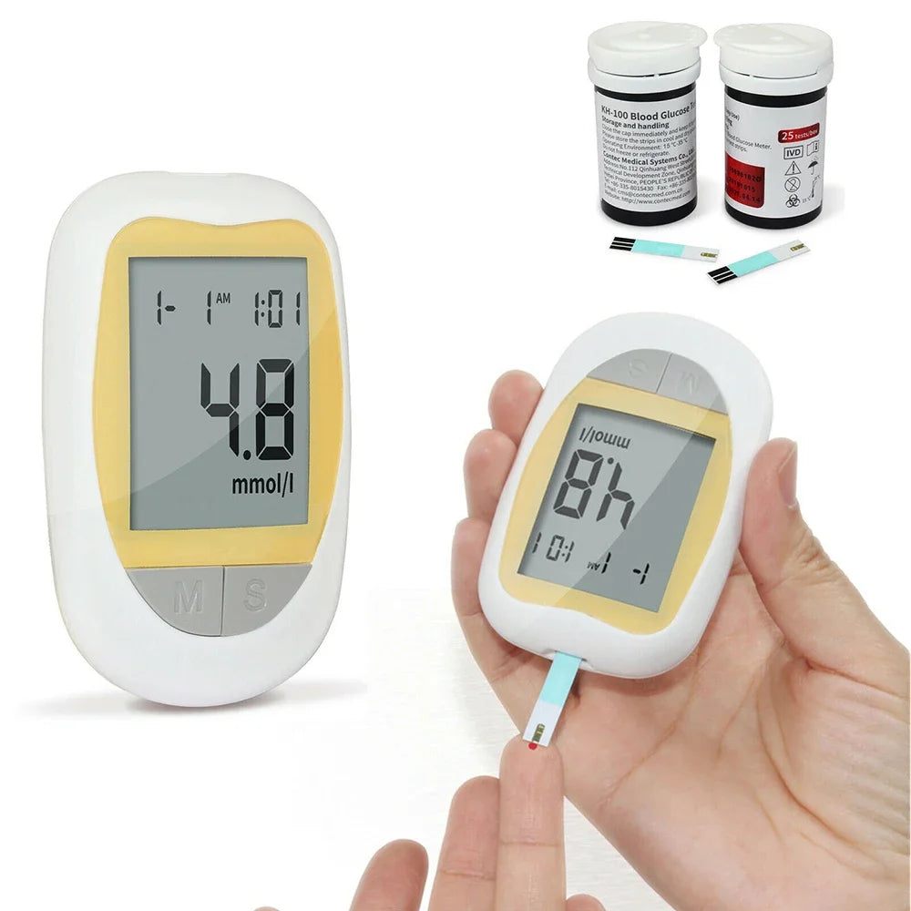 Blood Glucose Monitor with Test Strips Lancets Kit - Accessory Monk