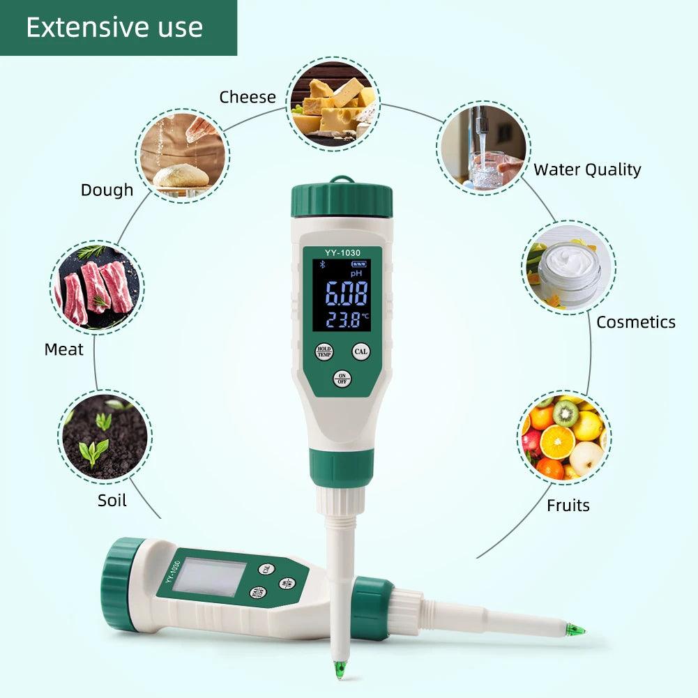 Digital Bluetooth Food PH Meter 0.00~14.00 High Accuracy - Accessory Monk