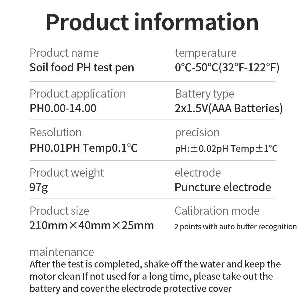 Professional Food PH Meter 0.00~14.00pH for Meat Chacking - Accessory Monk