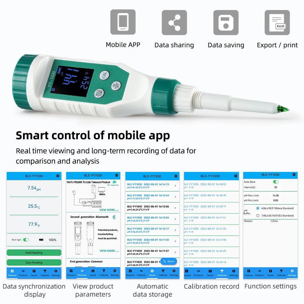 Digital Bluetooth Food PH Meter 0.00~14.00 High Accuracy - Accessory Monk