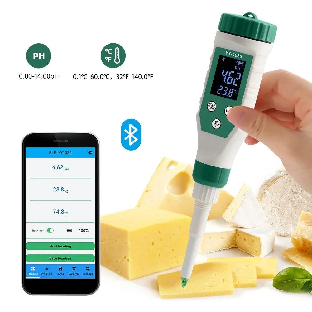 Digital Bluetooth Food PH Meter 0.00~14.00 High Accuracy - Accessory Monk