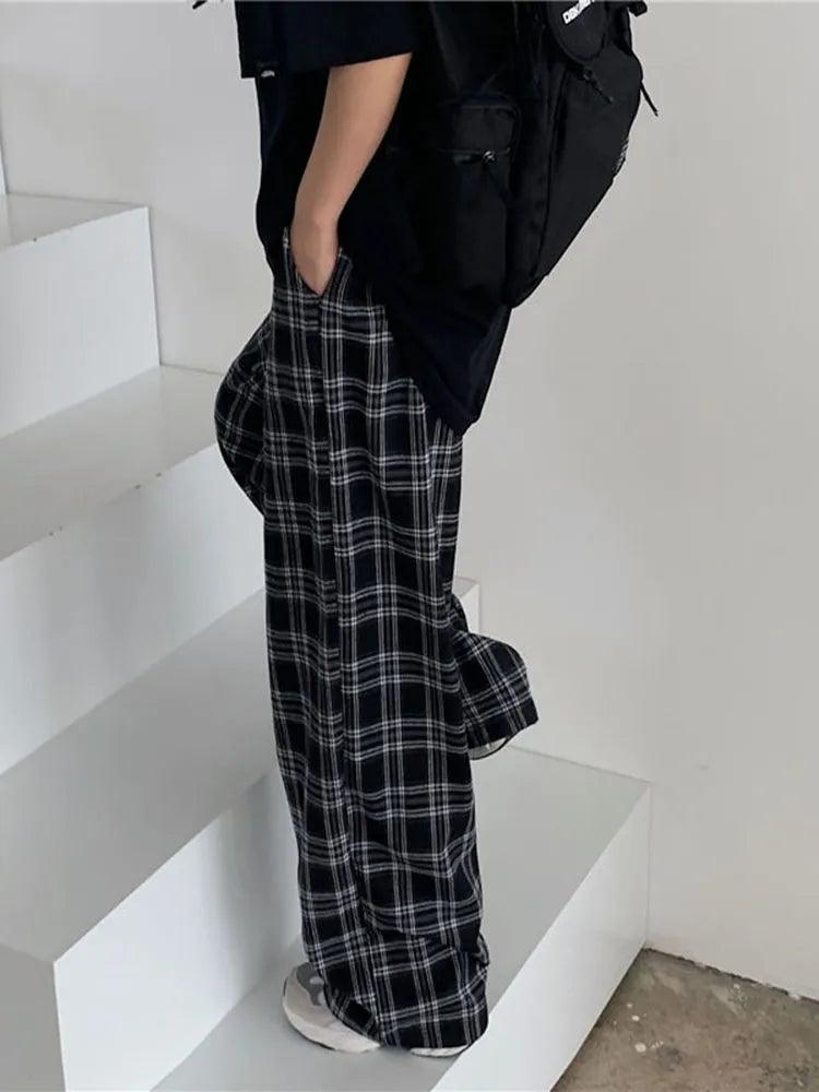 Women Plaid Oversize Pants - Accessory Monk