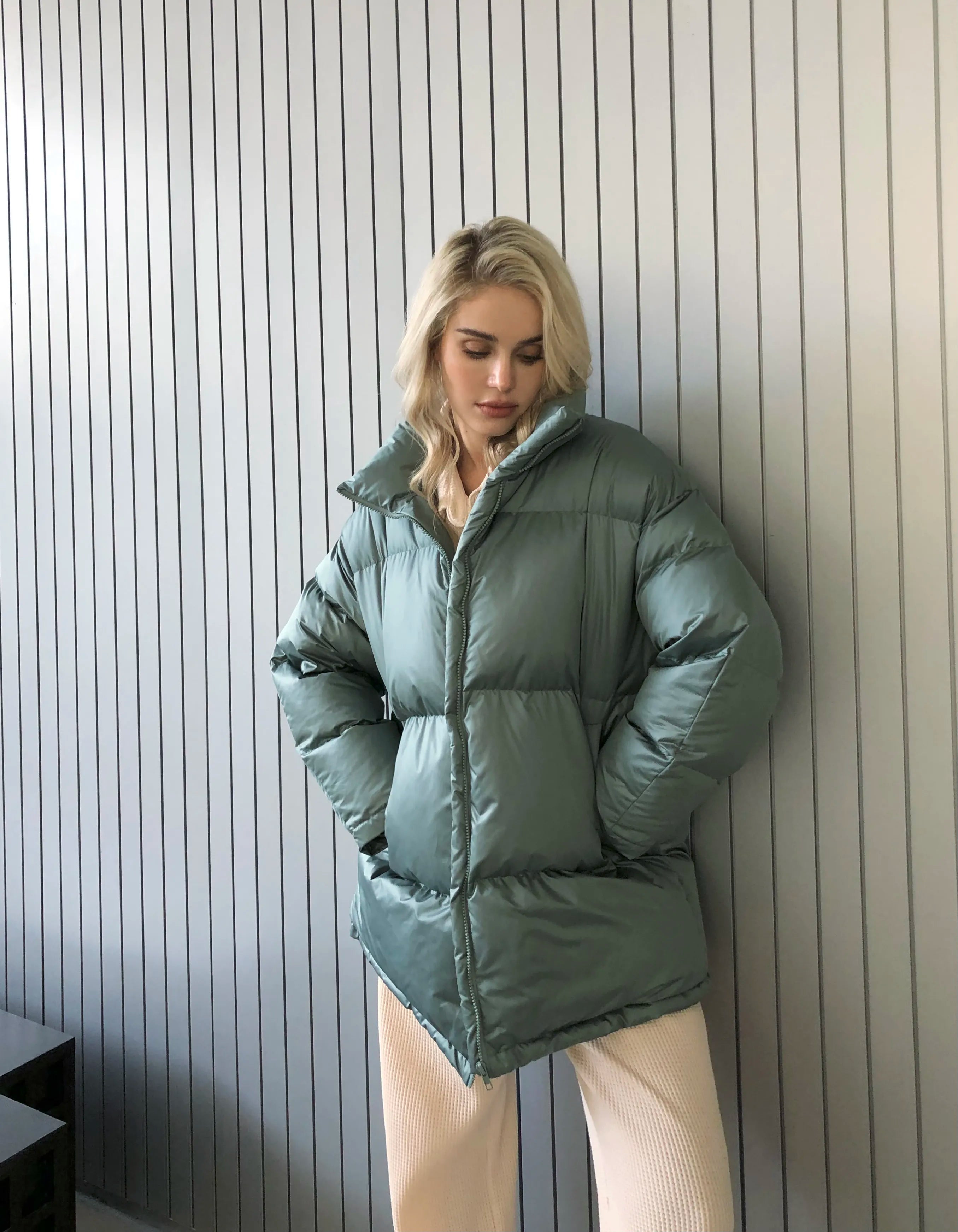 Ladies Thick Warm Fluff Parka Jacket - Accessory Monk