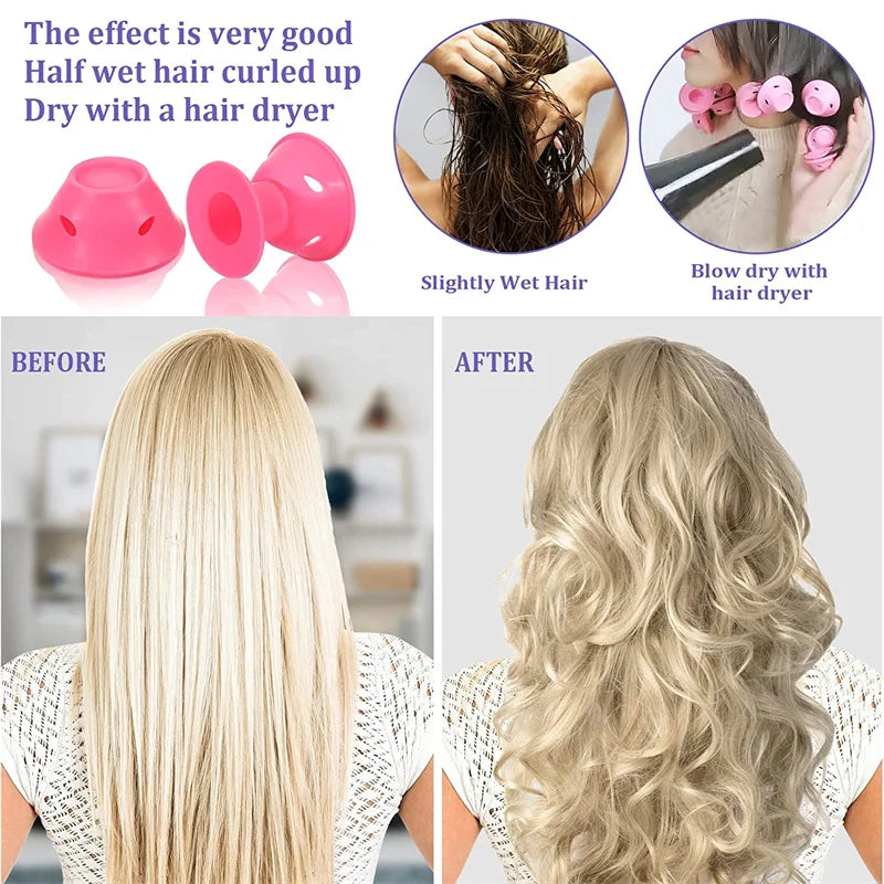 10/20pcs DIY Soft Rubber Silicone Heatless Hair Curls - Accessory Monk