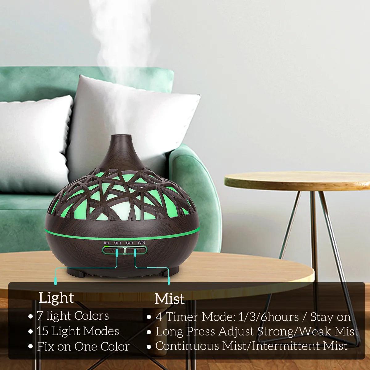 Aromatherapy Essential Oil Diffuser Humidifier with 7 Color LED - Accessory Monk