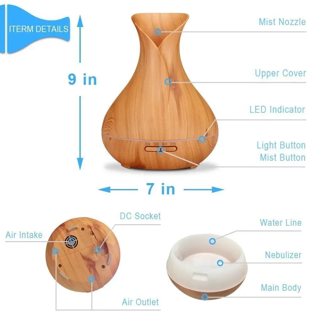 500ML Essential Oil Diffuser Mist Maker Humidifier - Accessory Monk