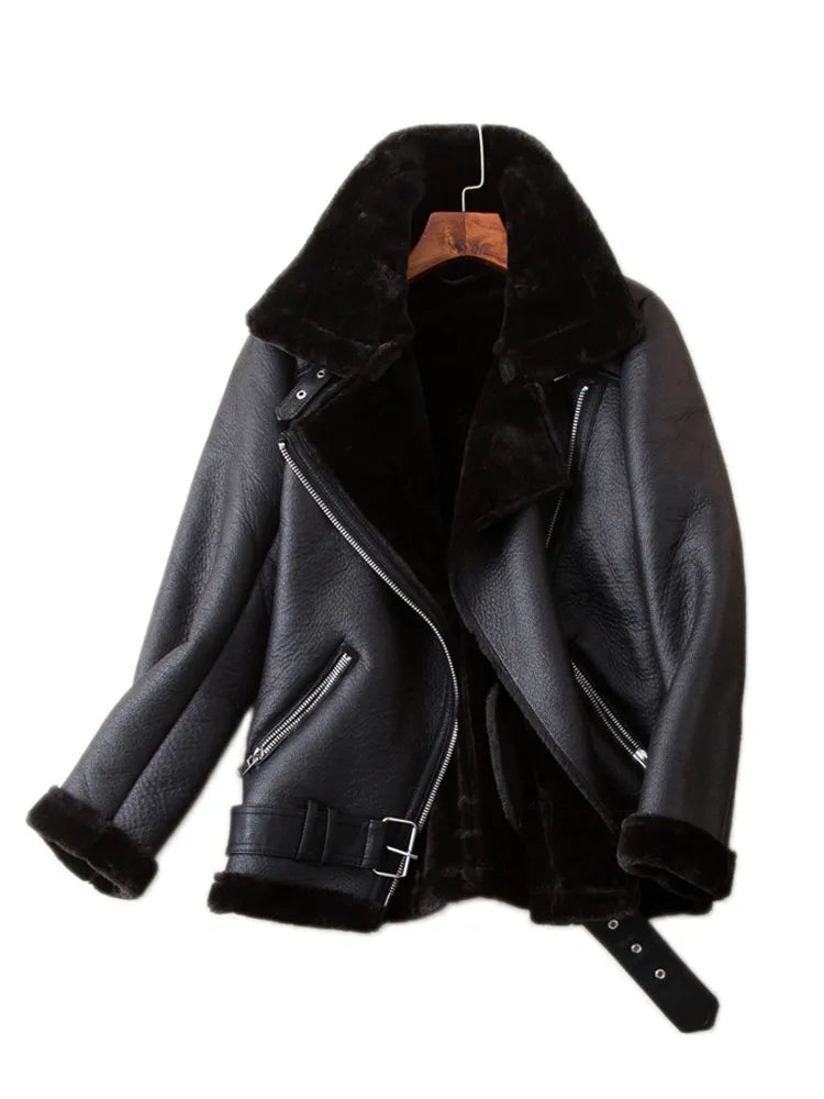 Winter Faux Leather Fur Jacket - Accessory Monk