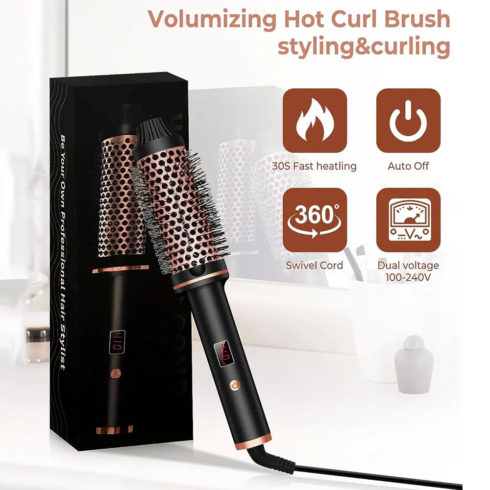 1.5 Inch Heated Thermal Curling Brush - Accessory Monk