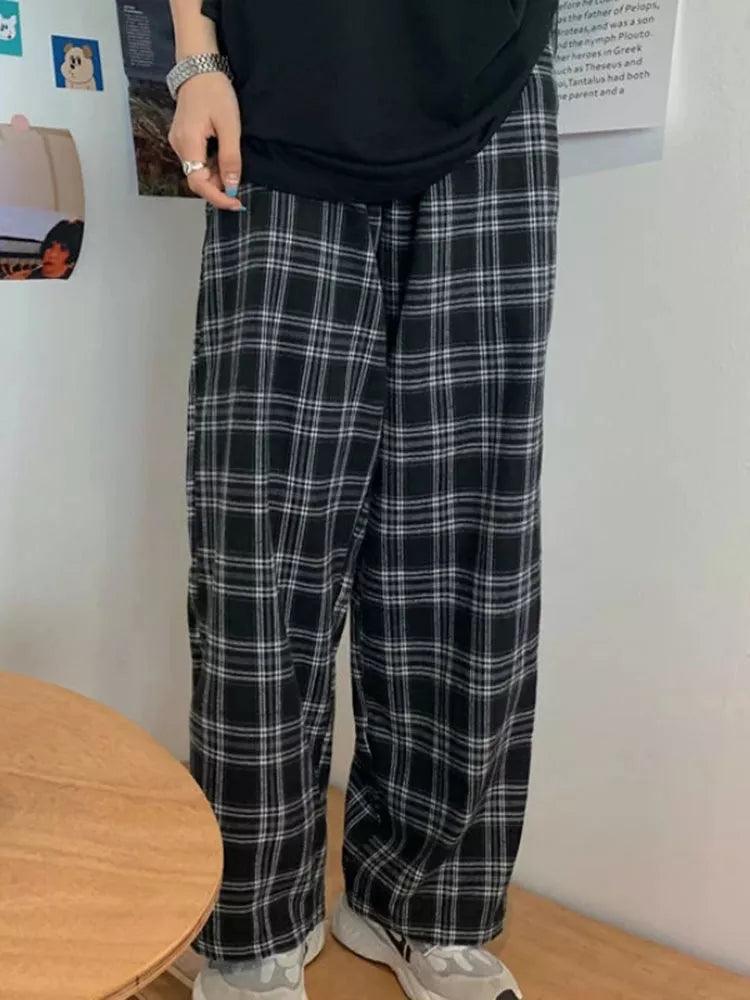 Women Plaid Oversize Pants - Accessory Monk