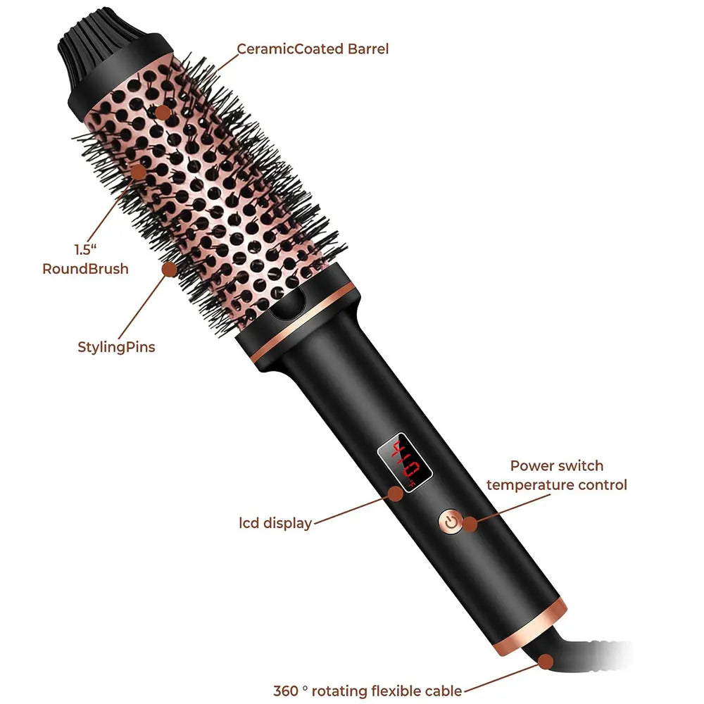 1.5 Inch Heated Thermal Curling Brush - Accessory Monk