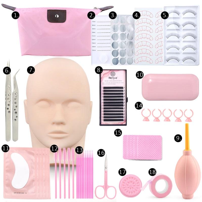 18 in 1 False Eyelash Extension Training Kit - Accessory Monk