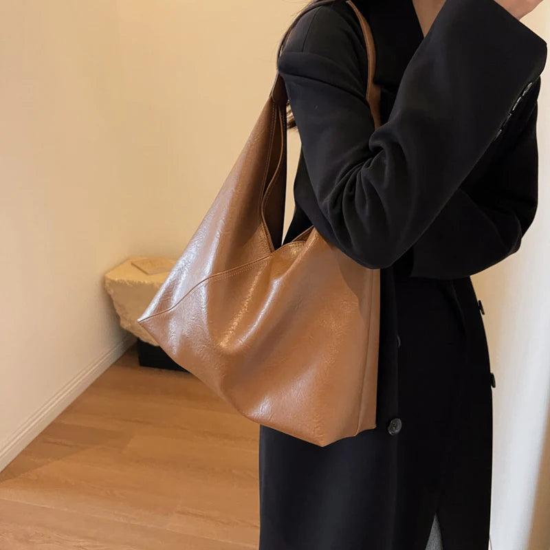 Simple PU Leather Shoulder Bag - Accessory Monk