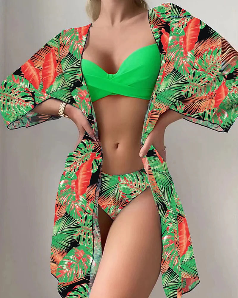 Floral Twist Low Waist Bikini Set - Accessory Monk