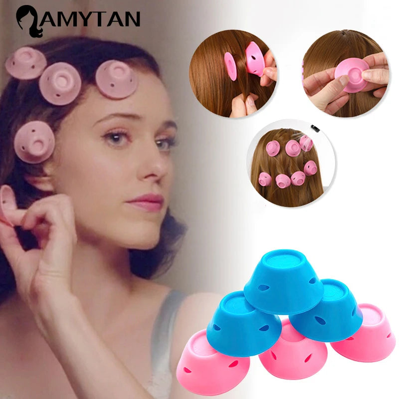 10/20pcs DIY Soft Rubber Silicone Heatless Hair Curls - Accessory Monk