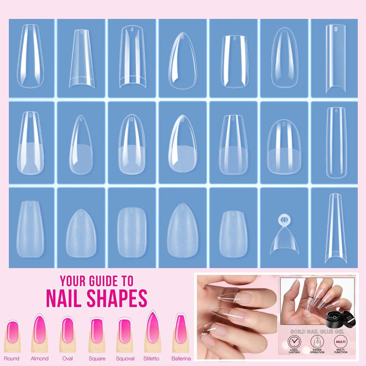 500pcs Fake Nail Tips - Accessory Monk