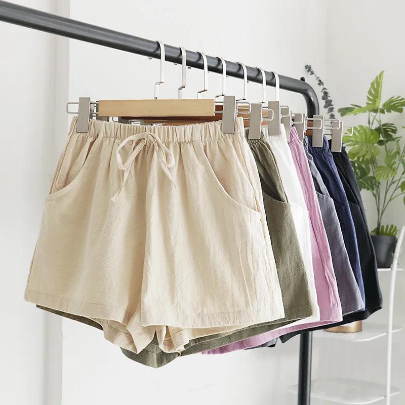 Women High Waist Cotton Shorts - Accessory Monk