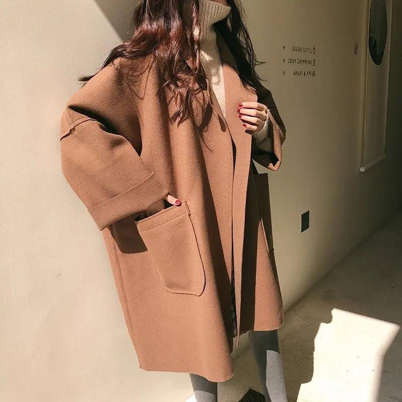 Elegant Woolen Trench Coat - Accessory Monk