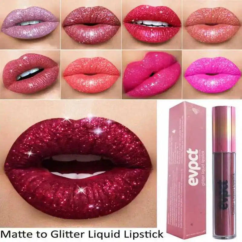 15 Colors Matte Diamond Glitter Lip Gloss - Accessory Monk