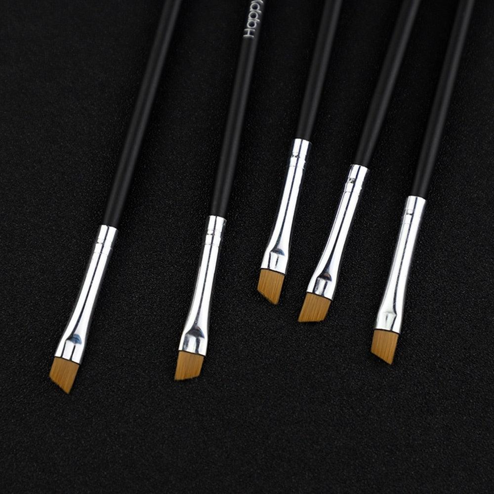 5Pcs Eyebrow Inclined Flat Angled Brush Makeup Tools - Accessory Monk